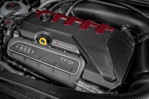 Eventuri Black Carbon and Red Kevlar Engine Cover for Audi RS3 / TTRS 2015-2025