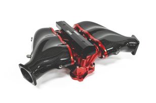 AMS Performance ALPHA Carbon Fiber Plenum w/Anodized Billet Intake Manifold for Nissan R35 GT-R 2009+