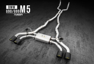 TNEER Valvetronic Exhaust System w/Race Pipes + Carbon Fiber Tips for BMW M5 G9X 2025+