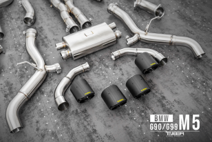 TNEER Valvetronic Exhaust System w/Carbon Fiber Tips for BMW M5 G9X 2025+