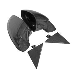 Exotic Car Gear Carbon Fiber Outer Mirror Housings w/ Triangle Trim for Ferrari 488 GTB / Spider / F8 2015+