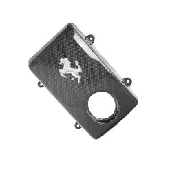 Exotic Car Gear Carbon Fiber Coolant Tank Cover With Tabs And Cavallino for Ferrari F430 2004-2009
