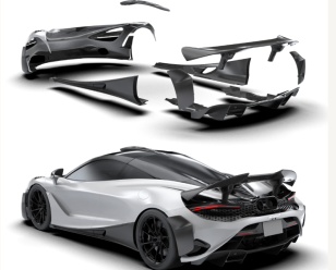 1016 Industries Carbon Fiber Rear Bumper Flaps for McLaren 750S 2024+