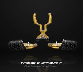 IPE SS Catted Downpipe w/Titanium Catback System (X Pipe) for Ferrari Purosangue 2023+